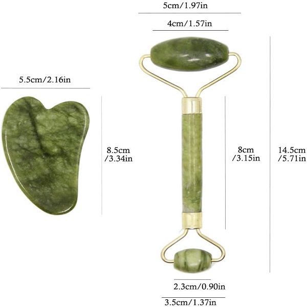 Natural Jade Stone Roller Scraping Massage for Eyes Neck Body Wrinkles Puffiness - Oshi.pk - Buy & Sell Online