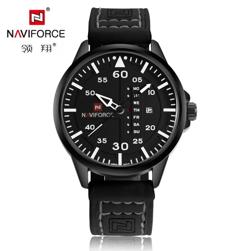 NAVIFORCE Waterproof Military Sport Quartz Men's Watches with Leather Strap (NF-9074-2) - Oshi.pk - Buy & Sell Online