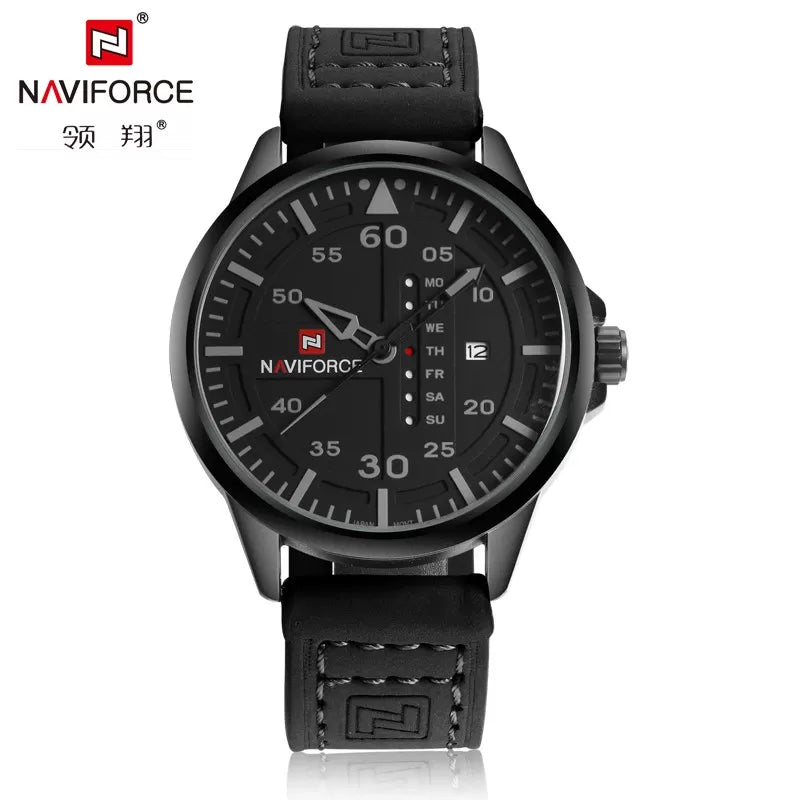 NAVIFORCE Waterproof Military Sport Quartz Men's Watches with Leather Strap (NF-9074-3) - Oshi.pk - Buy & Sell Online