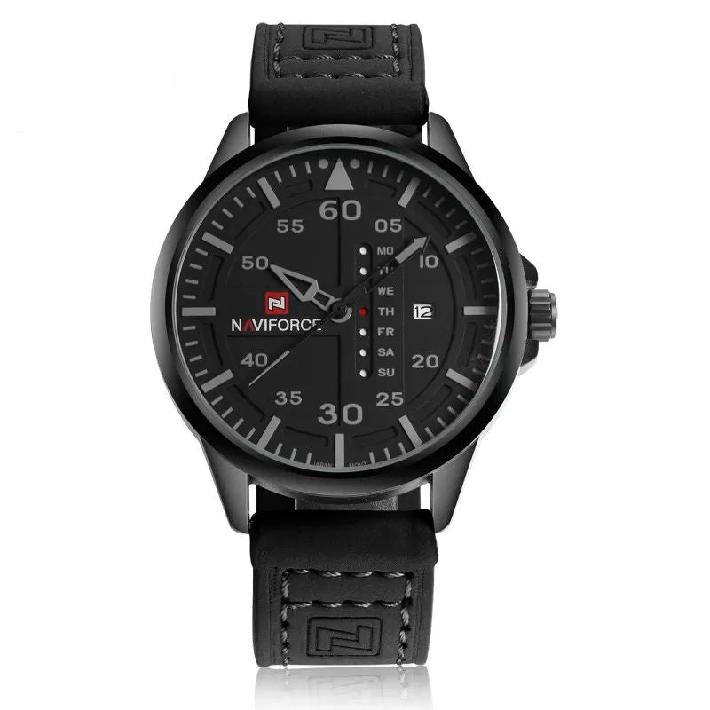 NAVIFORCE Waterproof Military Sport Quartz Men's Watches With Leather Strap (NF-9074-3) - Oshi.pk - Buy & Sell Online