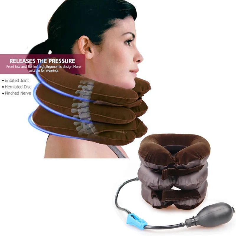 Neck Stretcher Inflatable Air Neck Traction Apparatus Device Soft Neck Cervical Collar Pillow Pain Stress Pain Relief Tractor - Oshi.pk - Buy & Sell Online