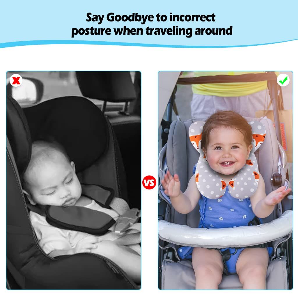 New Baby Pillow Head Protective Baby Travel Pillow Baby Neck Pillows for Car Seat Pushchair Toddler Head Neck Support Pillows Newborn Children U Shape - Oshi.pk - Buy & Sell Online