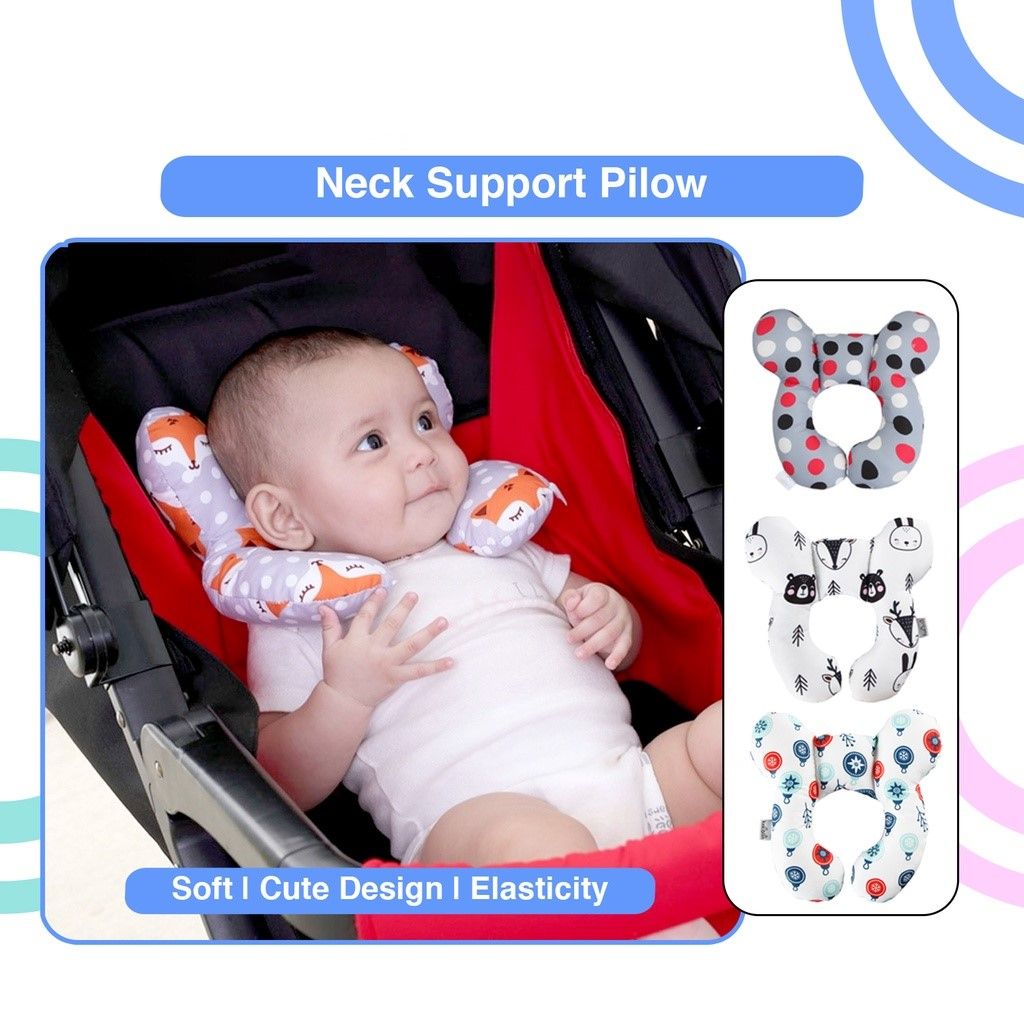 New Baby Pillow Head Protective Baby Travel Pillow Baby Neck Pillows for Car Seat Pushchair Toddler Head Neck Support Pillows Newborn Children U Shape - Oshi.pk - Buy & Sell Online