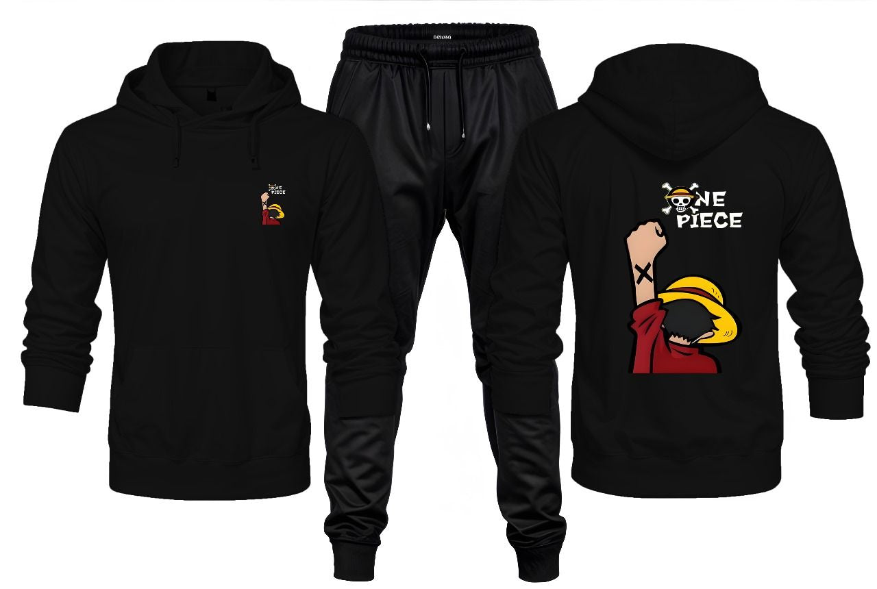 New Front Back One Piece Pirates Printed Black Hoodie and Black Trouser Tracksuit Winter Collection trendy fashion Gym Sports Outdoors Wear - Oshi.pk - Buy & Sell Online