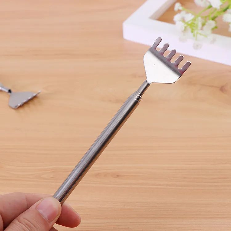 New Expandable Back Fork Scratch Practical Telescopic Pocket Scratching Massage Kit Stainless Steel Scratcher Handy Pen Clip Back Scratcher Relax Back - Oshi.pk - Buy & Sell Online