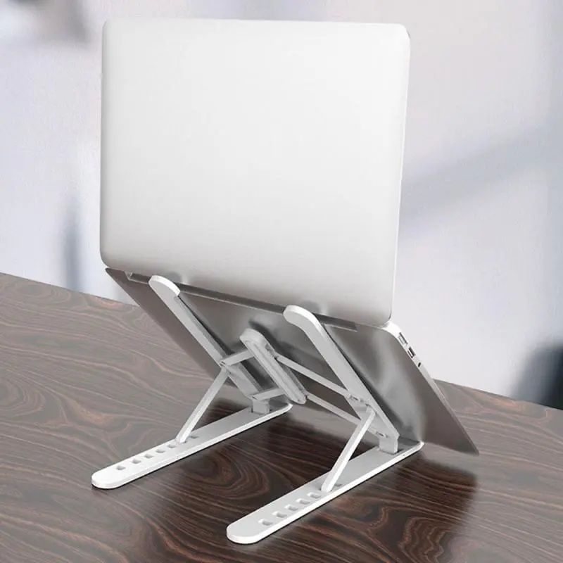 New High Quality Laptop Stand - Adjustable Portable Laptop Stand For Desk - Foldable Plastic Non-Slip Stand For Laptop And Tablet - Oshi.pk - Buy & Sell Online