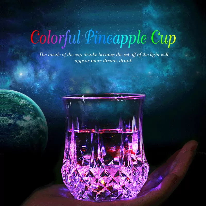 New Led Glowing Mug Glass Water Liquid Inductive Rainbow Color Changing Flashing Light Cup