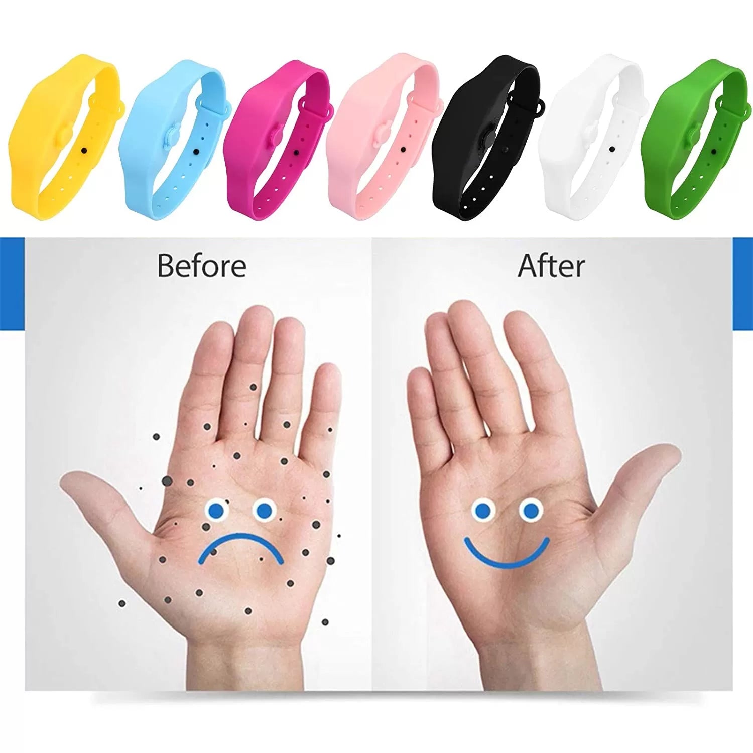 New Style Bandhand Creative Silicone Adjustable Sterilization Hand Saniti_zer Bracelet With bottle - Oshi.pk - Buy & Sell Online