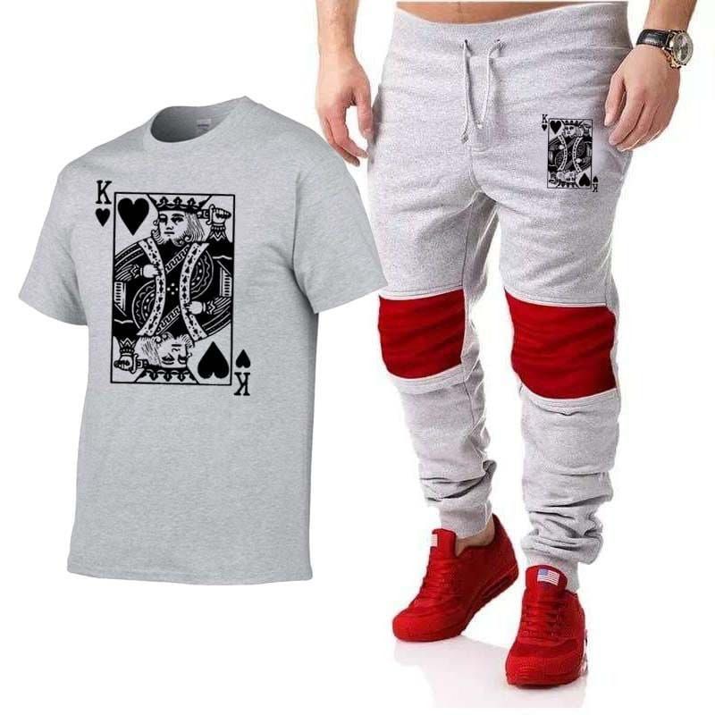 Red Patch Style Summer Tshirt and Trouser Tracksuit - Oshi.pk - Buy & Sell Online