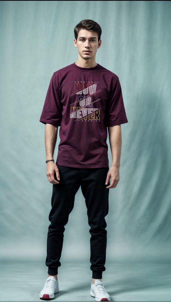 Now Or Never Printed T-shirt And Trouser Summer Track Suit For Men -Black - Oshi.pk - Buy & Sell Online