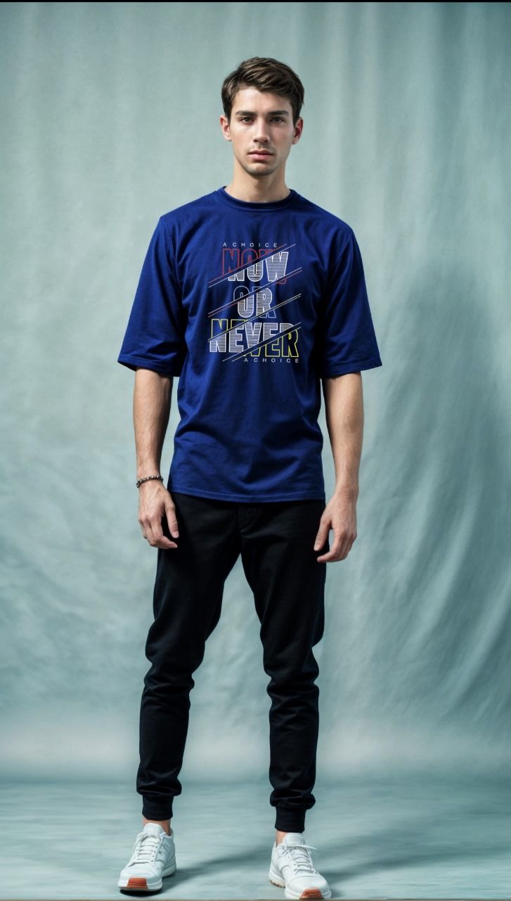 Now Or Never Printed T-shirt And Trouser Summer Track Suit For Men -Black - Oshi.pk - Buy & Sell Online