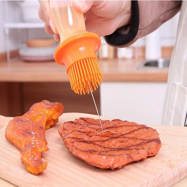 Oil Spreader Oil Bottle with Silicone Brush Honey Brushes Cooking BBQ Baking - Oshi.pk - Buy & Sell Online