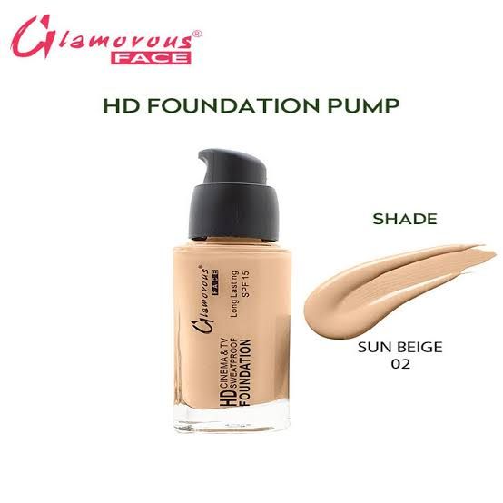 Original Glamorous Face HD Foundation Long Lasting Waterproof ( Shade No 02 Sun Beige ) - Oshi.pk - Buy & Sell Online