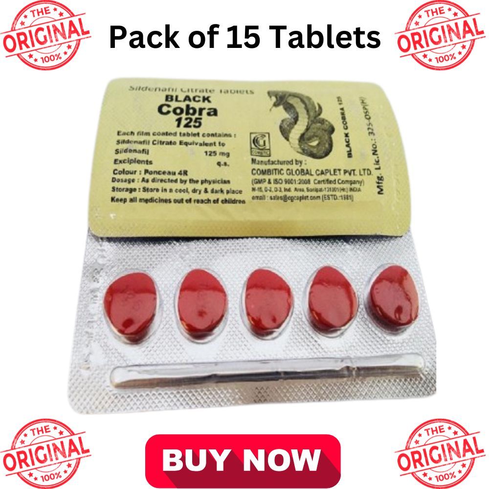 Indian 125mg Black Cobra Timing Delay Tablet For Men - Original 15 Tablet - Oshi.pk - Buy & Sell Online