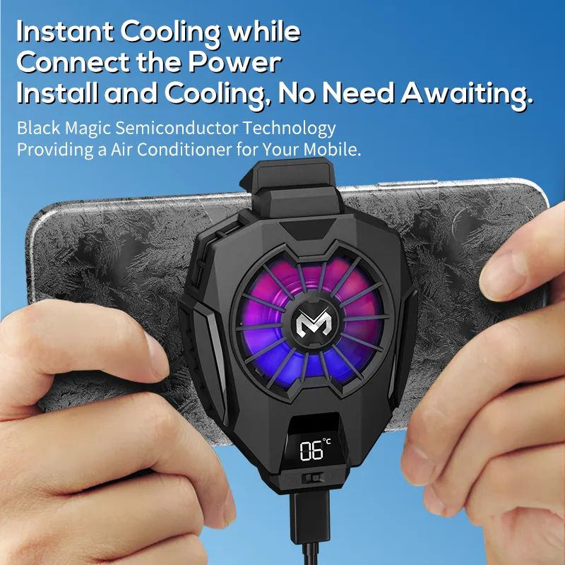 Original MEMO DL05 Mobile Phone Gaming Fan Cooler LED Digital Display Portable USB Type-C Gamepad Cooling System Radiator Heat Sink