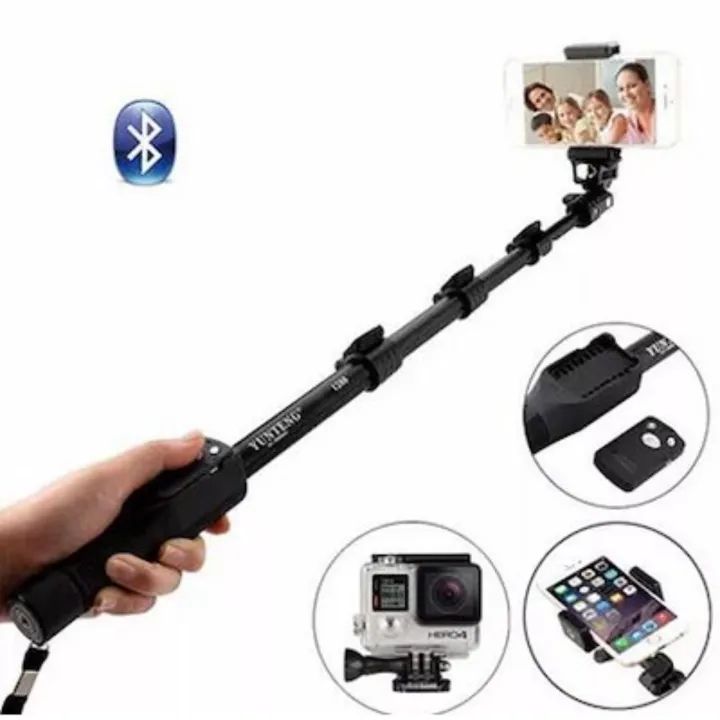 Original YT 1288 Bluetooth Selfie Stick Extendable Handheld Monopod Tripod YT 1288 Portable Holder for Cameras and Phones - Oshi.pk - Buy & Sell Online