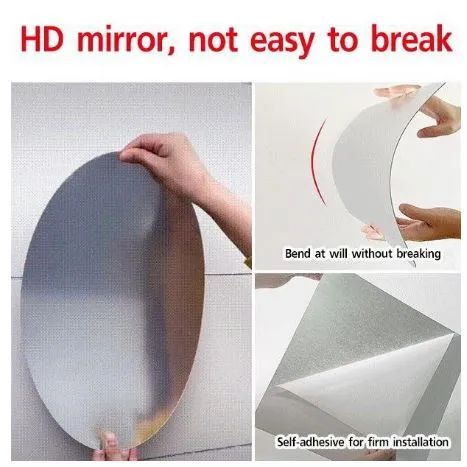 Oval Shape Mirror Wall Sticker Size 11 inch - Oshi.pk - Buy & Sell Online