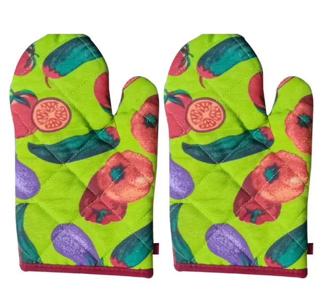 Oven Mitts Kitchen Gloves Oversized Quilted Polyester Cotton Kitchen Cooking Gloves, Heat Resistant, 1 Pair - Oshi.pk - Buy & Sell Online