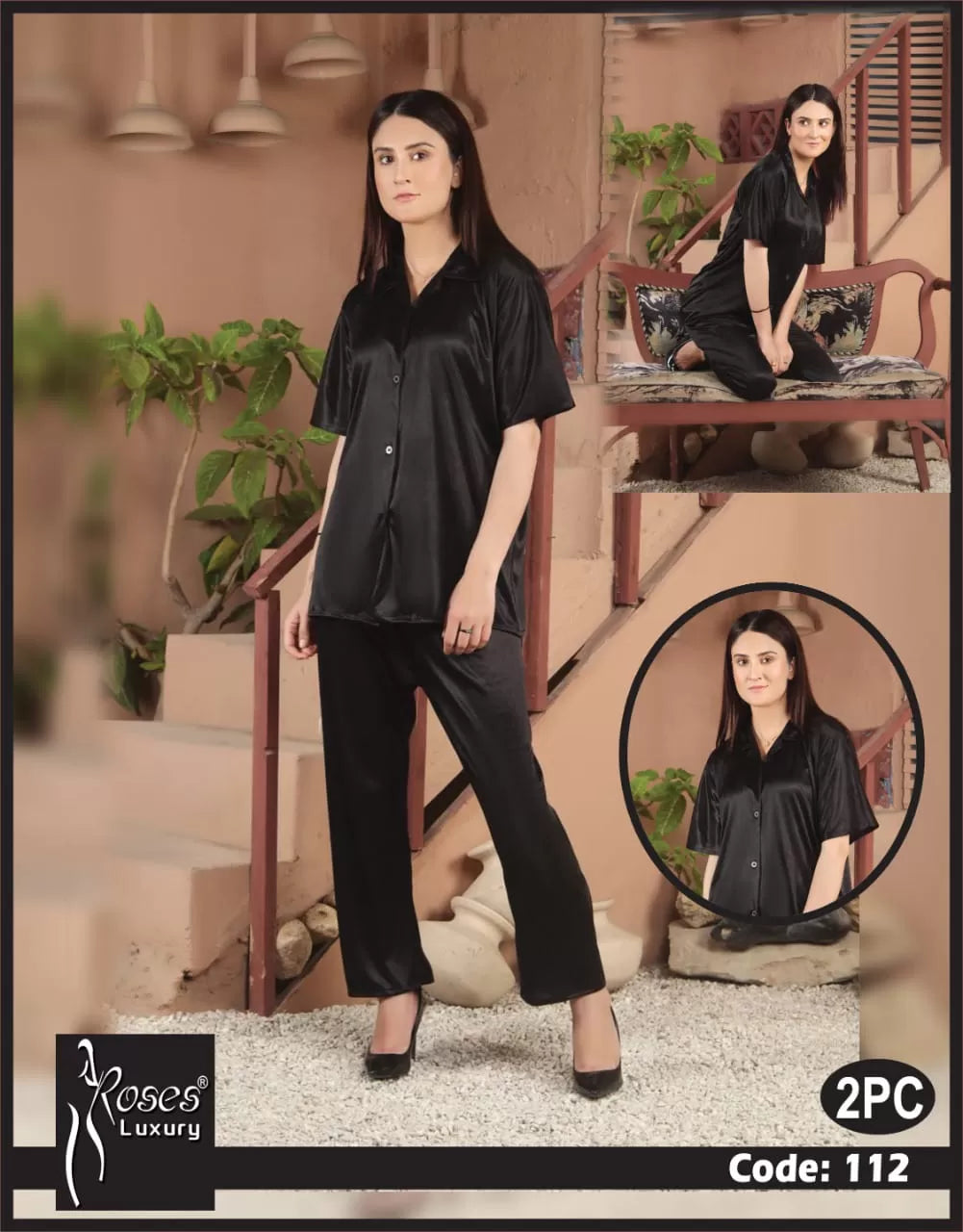 Pack of 1 - Silk Satin Nighty Suit For Women
