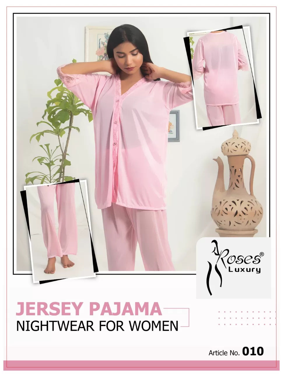 Pack of 1 - Silk Satin Nighty Suit For Women/Girls