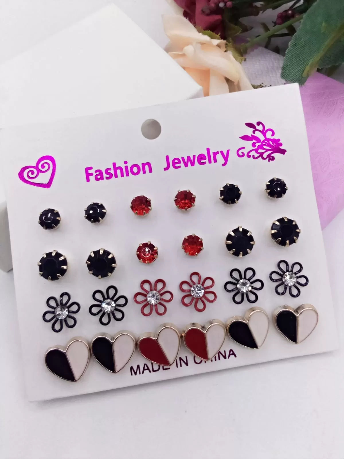 Pack Of 12 - Earrings Tops Fashion Women trendy stylish girls Earring - Oshi.pk - Buy & Sell Online