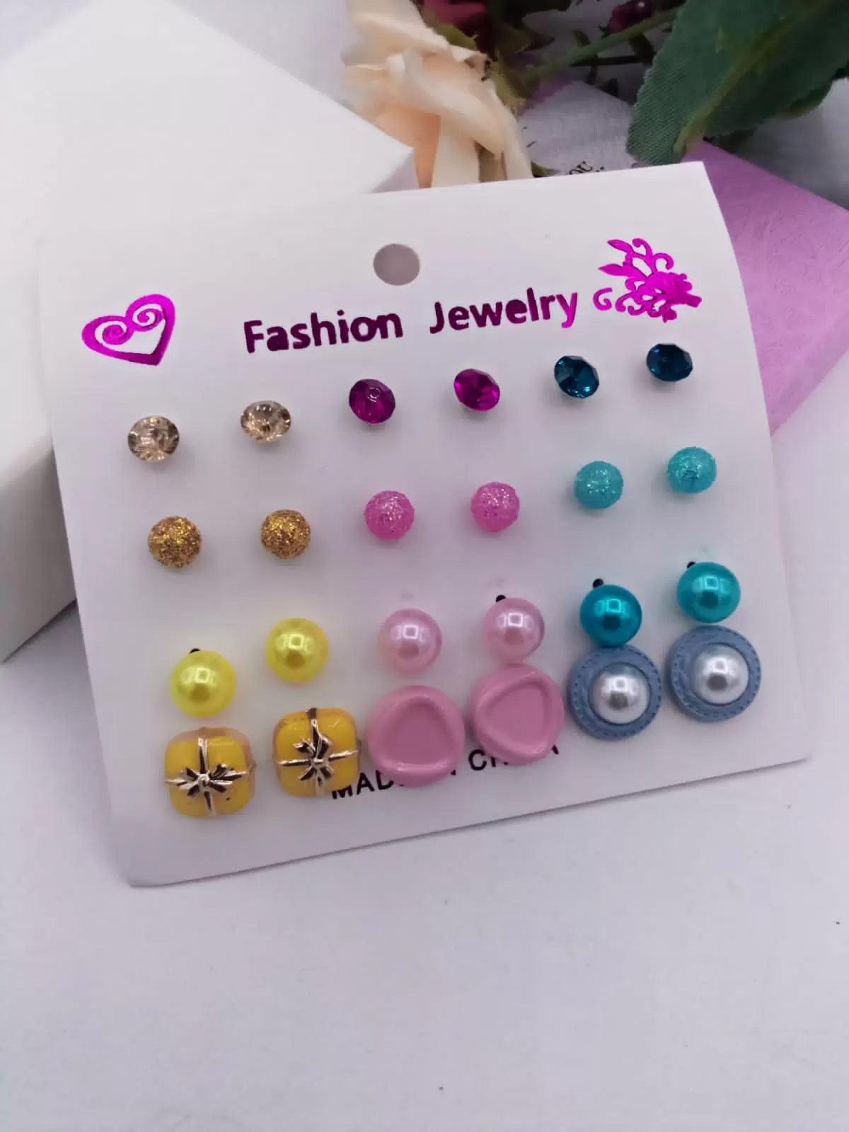 Pack Of 12 - Earrings Tops Fashion Women trendy stylish girls Earring - Oshi.pk - Buy & Sell Online