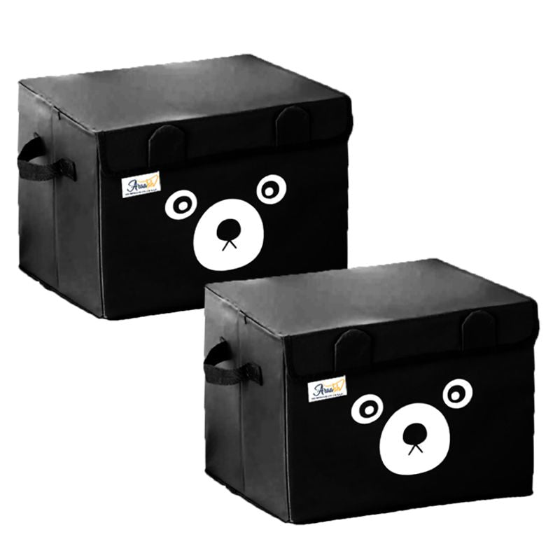 Pack of 2 - Medium Foldable Cute Bear Oxford Cloth Storage Box Medium Square Storage Boxes For Home Bedroom Fabric Clothing Toys CD Organizer Case - Oshi.pk - Buy & Sell Online