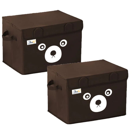 Pack of 2 - Medium Foldable Cute Bear Oxford Cloth Storage Box Medium Square Storage Boxes For Home Bedroom Fabric Clothing Toys CD Organizer Case - Oshi.pk - Buy & Sell Online