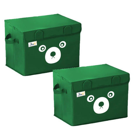 Pack of 2 - Medium Foldable Cute Bear Oxford Cloth Storage Box Medium Square Storage Boxes For Home Bedroom Fabric Clothing Toys CD Organizer Case - Oshi.pk - Buy & Sell Online