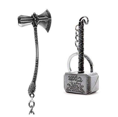 Pack Of 2 Big Sizes Metal Thor Hammer & Axe Stormbreaker Keychain Avengers Thor Key Chains Key Holder For Marvel Lovers - Oshi.pk - Buy & Sell Online