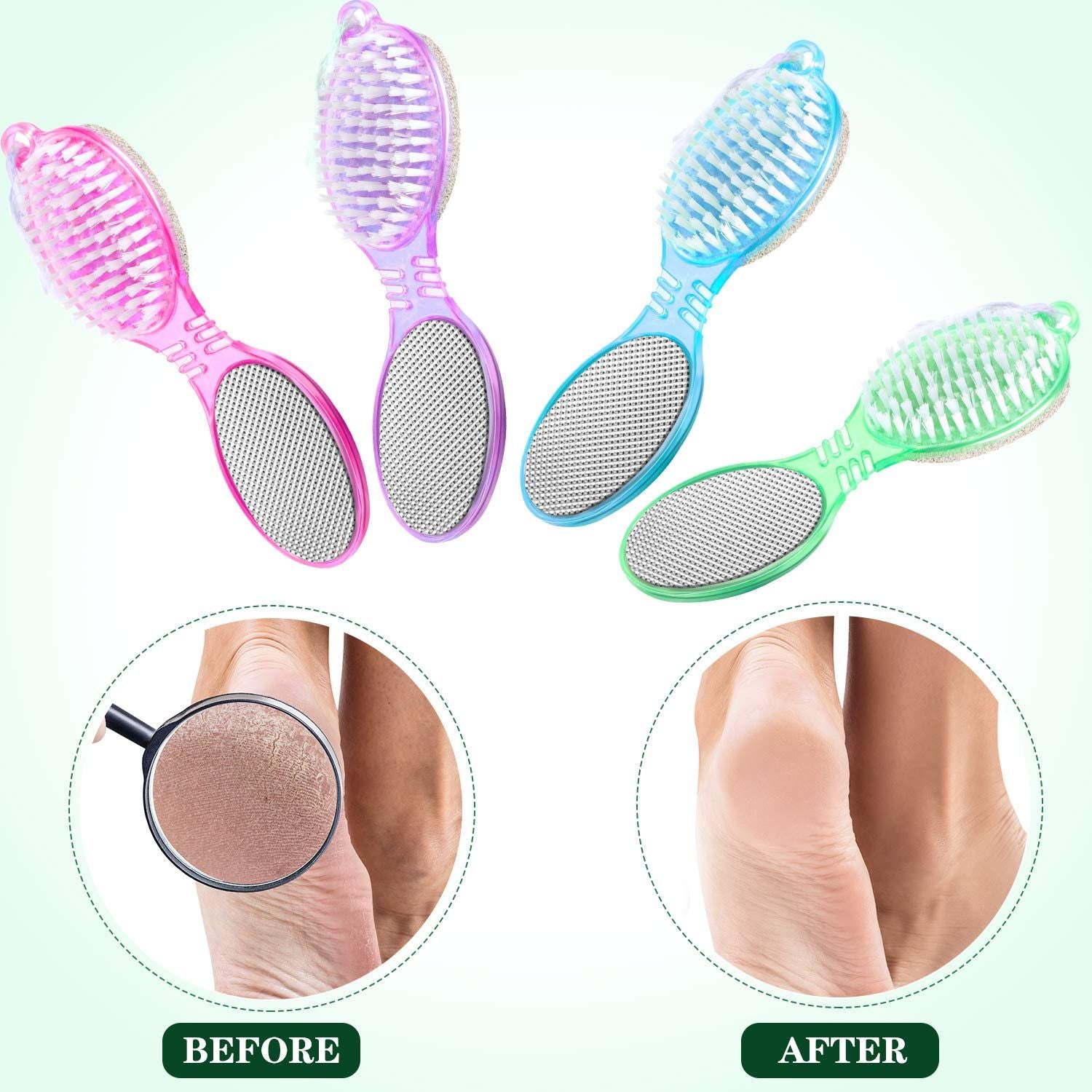 PACK of 2 Eden Stone 4 In 1 Pedicure Brush & Filer Foot Scraper Scrubber Scrub Filer Cleaner - Oshi.pk - Buy & Sell Online