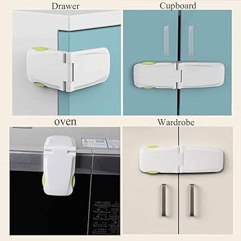 Pack of 2 Right Angle Safety Lock for Drawers / Showcase / Single door cabinets Desks Anti Pinch Lock - Oshi.pk - Buy & Sell Online