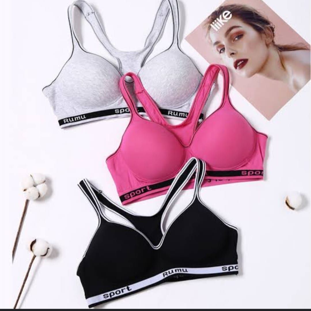 Pack of 3 Sports Bra Black White Pink its support, comfort, and breathability - Oshi.pk - Buy & Sell Online