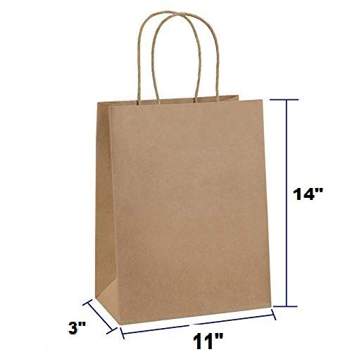 Pack of 30 Paper Bags 1 1 X 14 X 3 Gift Bags, Party Bags, Shopping Bags, Kraft Bags, Retail Bags, Merchandise Bags, Brown Paper Bags Handle 110gsm - Oshi.pk - Buy & Sell Online