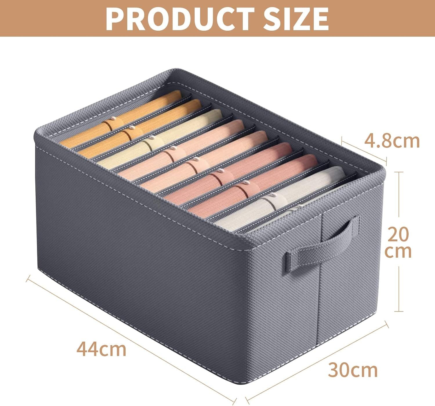 Pack of 6 - Large Capacity Wardrobe Clothes Organiser 6 Cells/Compartments, Thickened Non-woven Closet Storage Box, Foldable Clothes Organizers - Oshi.pk - Buy & Sell Online