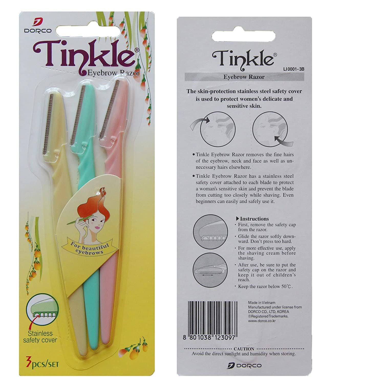 Pack Of 3 - Tinkle Eyebrow Razor Easily remove hairs,Facial Hair Remover - Oshi.pk - Buy & Sell Online