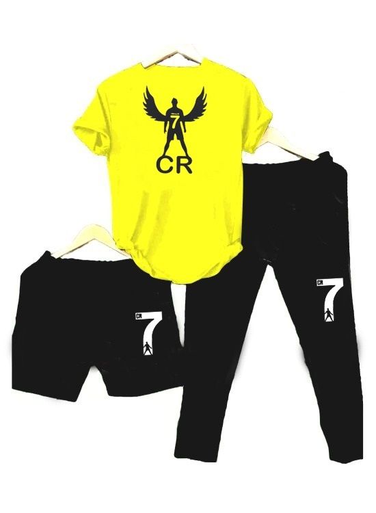 CR7 Pack 3 Tshirt +Short+Trouser For Men - Oshi.pk - Buy & Sell Online