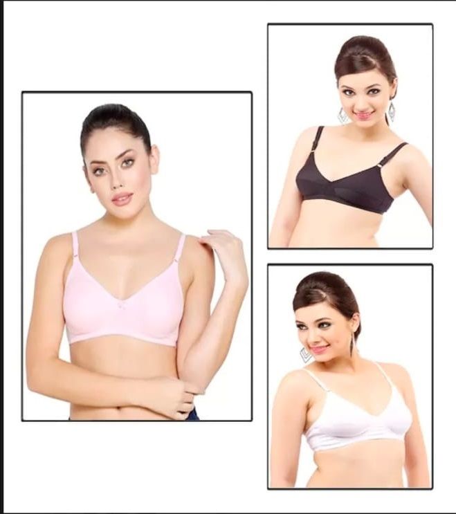 Pack Of 3 Best Quality Cotton Non Padded Bras For Women - Oshi.pk - Buy & Sell Online