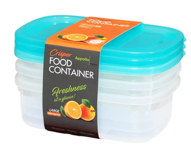 Pack of 3 Crisper Food Container Small