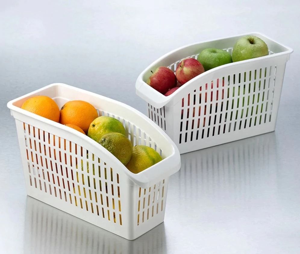 Pack of 3 Fridge Organizer Fruit Basket Fridge Storage Organizer Kitchen Organizer Plastic Basket Fruits Veg - Oshi.pk - Buy & Sell Online