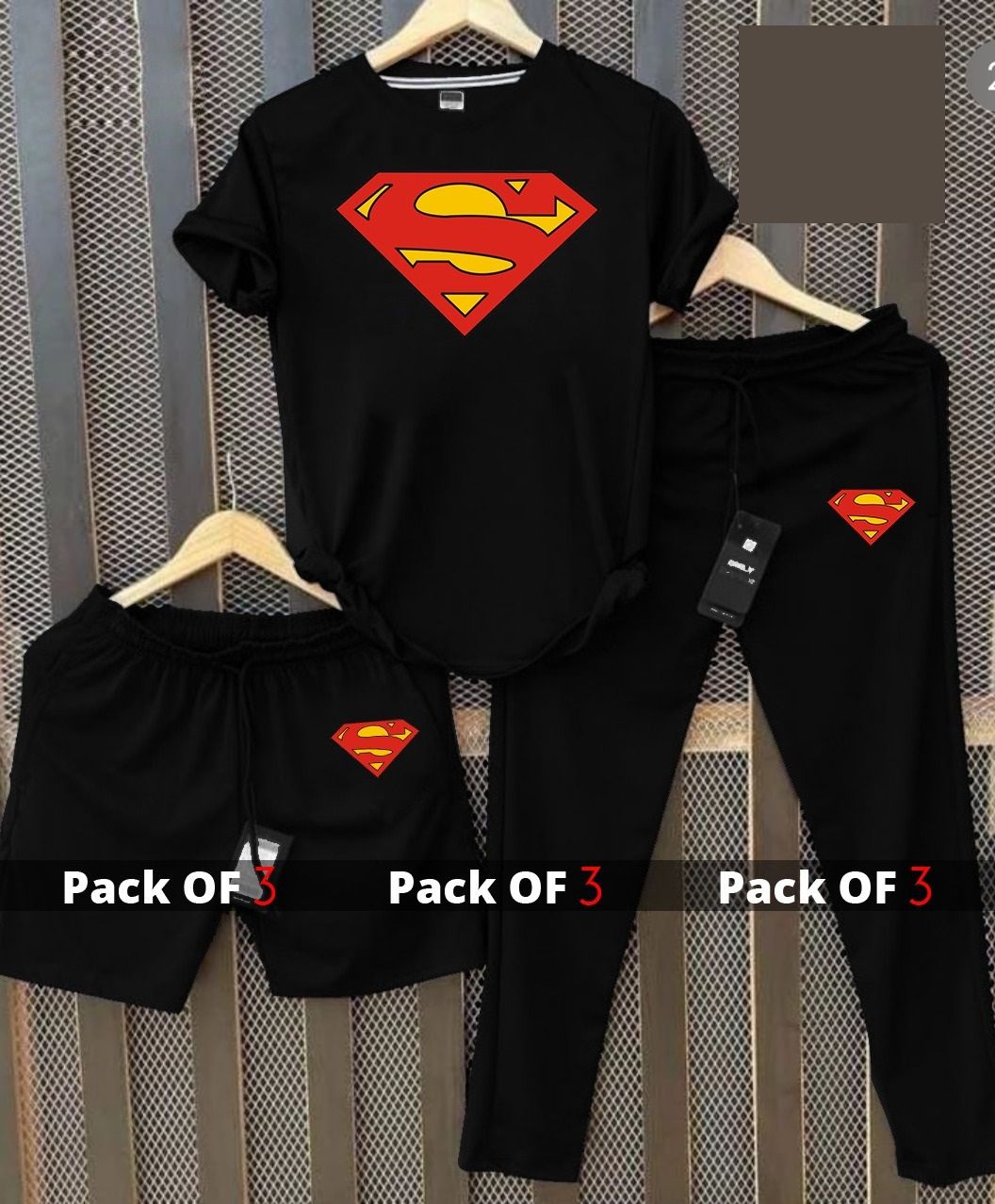 Pack of 3 Printed Superman Tshirt Trouser and Short - Oshi.pk - Buy & Sell Online