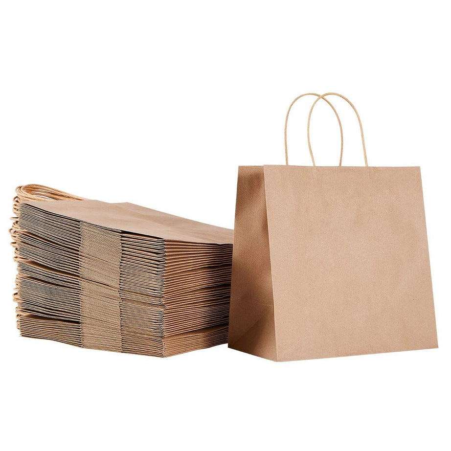 Pack of 40 Paper Bags 12 X 14 X 3 Gift Bags, Party Bags, Shopping Bags, Kraft Bags, Retail Bags, Merchandise Bags, Brown Paper Bags Handle 110gsm - Oshi.pk - Buy & Sell Online