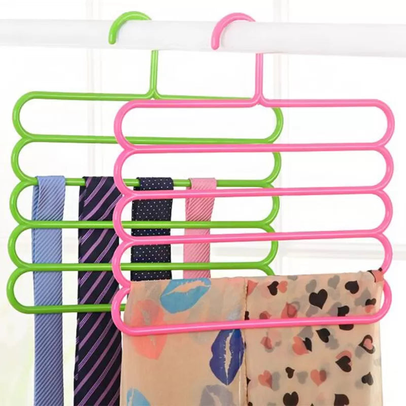 Pack of 4 - 5 Layers Multi-purpose Trousers Hanger Steps Pants Hangers - Oshi.pk - Buy & Sell Online