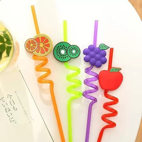 Pack of 4 Acrylic Fruit Straws Washable & Reusable - Oshi.pk - Buy & Sell Online