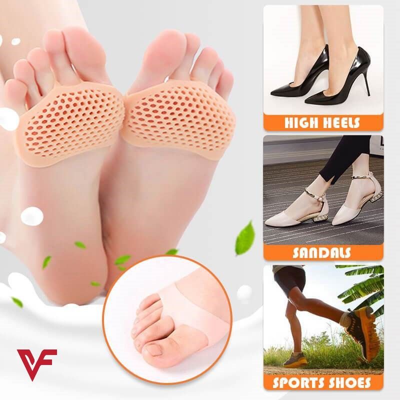 PACK of 3 PAIR Silicone Gel Heel Pad Socks for Pain Relief and anti crack with Forefoot Cushion Pain Relief Silicone Gel Half Heel Fore foot Pads - Oshi.pk - Buy & Sell Online