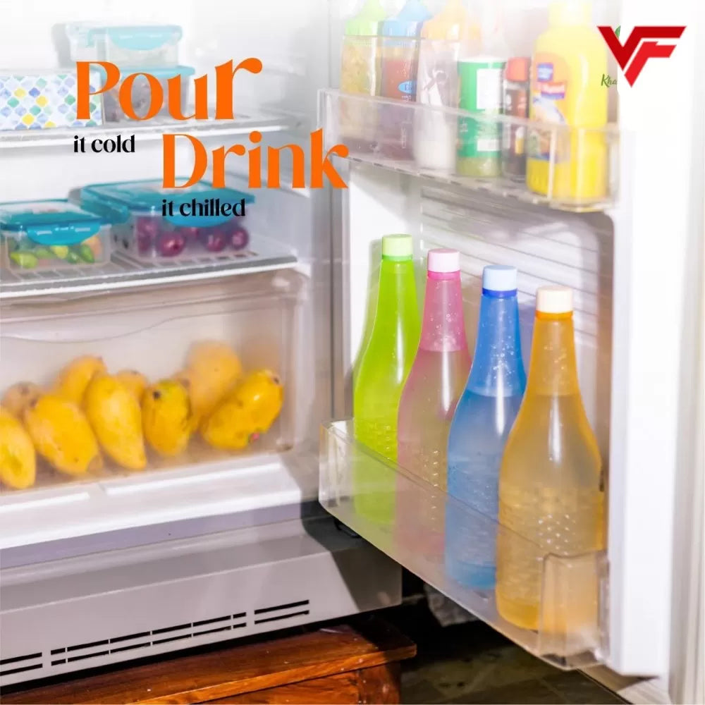 Pack Of 4 Plastic Jumbo Water Bottles Super Cool Water Drink Bottles Fridge and Refrigerator Water Bottles High Quality Multi Color 1.2 Ltr Each - Oshi.pk - Buy & Sell Online