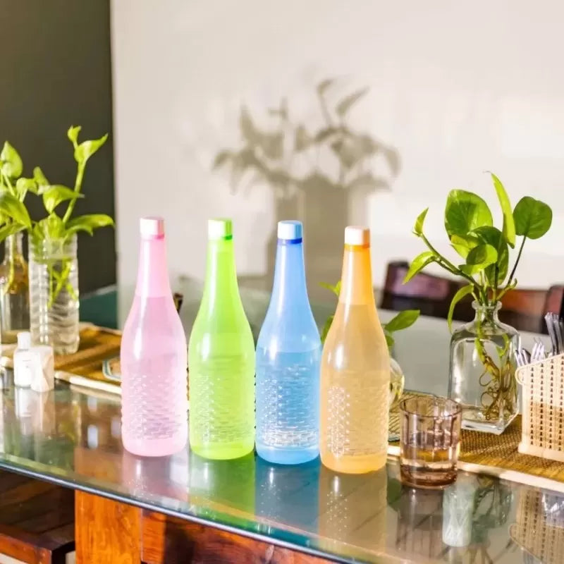 Pack Of 4 Plastic Jumbo Water Bottles Super Cool Water Drink Bottles Fridge And Refrigerator Water Bottles High Quality Multi Color 1.2 Ltr Each - Oshi.pk - Buy & Sell Online