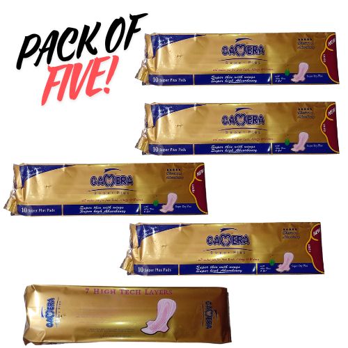 (Pack of 5) Ladies Pads Camera original sanitary pads for girls periods with 7 high-tech protective layers, 10 super plus pad - Oshi.pk - Buy & Sell Online
