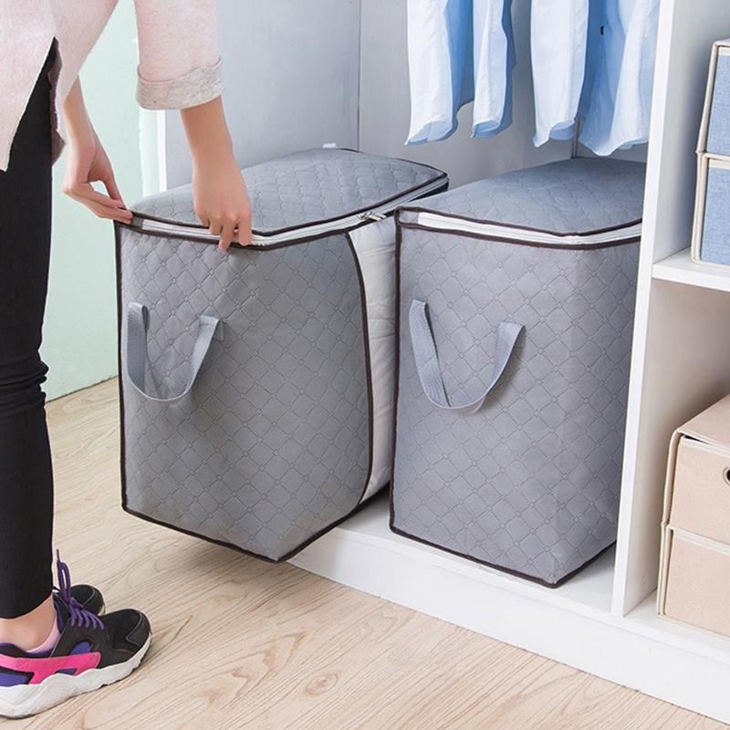 PACK OF 5 Portable Bamboo Charcoal Clothes Blanket Large Folding Bag Storage Box Organizer - Oshi.pk - Buy & Sell Online