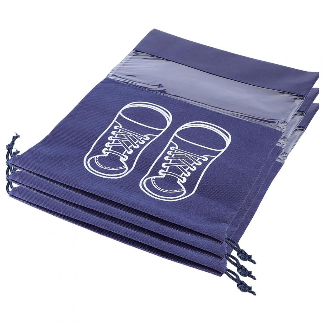 Pack of 6 Shoe Bags for Travel Dust-proof Clear Window Non-Woven with Rope packing luggage suitcase Pouch Storage Organizer for Men and Women - Oshi.pk - Buy & Sell Online